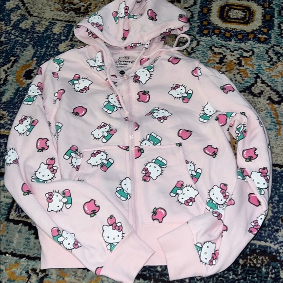 Sanrio Light Pink Hybrid Apparel Hello Kitty Juniors Fitted Character Hoodie GUC - Picture 1 of 2